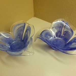 Flower Shaped Glass Bowls - Set of 2